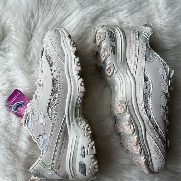 🆕 Skechers Women's D'Lites Memory Foam Sneakers Multicolor Lace Detail Size 7.5 - Picture 6 of 11